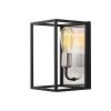 Modern Wall Lamp, Nickel & Black, 17 x 19 cm, Height: 28 cm | E27 Socket, Max 40W | Stylish Metal Body, Perfect for Contemporary Spaces