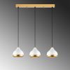 Elegant White Chandelier, Metal Body, Adjustable Height 25-111 cm | Ø17 cm Cap, 3 x E27 Socket, 220-240 V | Perfect for Modern Living Spaces & Dining Rooms