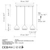 Elegant White Chandelier, Metal Body, Adjustable Height 25-111 cm | Ø17 cm Cap, 3 x E27 Socket, 220-240 V | Perfect for Modern Living Spaces & Dining Rooms