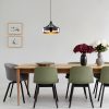 Modern Chandelier with Metal Body, Black & Copper, 36 cm Diameter, Adjustable Height, E27 Socket, Elegant Design for Glam & Scandinavian Interiors