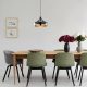 Modern Chandelier with Metal Body, Black & Copper, 36 cm Diameter, Adjustable Height, E27 Socket, Elegant Design for Glam & Scandinavian Interiors