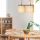 Scandinavian Chandelier, Cream & Black, 47 x 20 cm | Adjustable Height 120 cm | Metal Body, Fabric Cap, 2 x E27 Max 40W | Elegant Lighting for Modern Spaces