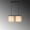 Scandinavian Chandelier, Cream & Black, 47 x 20 cm | Adjustable Height 120 cm | Metal Body, Fabric Cap, 2 x E27 Max 40W | Elegant Lighting for Modern Spaces