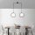 Modern Industrial Chandelier, Black & White, 74 x 15 cm | Adjustable Height, Metal Body, Glass Cap, 2 x E27 Socket | Stylish Lighting for Home & Office