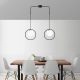Modern Industrial Chandelier, Black & White, 74 x 15 cm | Adjustable Height, Metal Body, Glass Cap, 2 x E27 Socket | Stylish Lighting for Home & Office