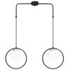 Modern Industrial Chandelier, Black & White, 74 x 15 cm | Adjustable Height, Metal Body, Glass Cap, 2 x E27 Socket | Stylish Lighting for Home & Office