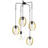 Elegant Gold & Black Chandelier, 70 cm Diameter, Adjustable Height, Metal Body, 5 x E27 Max 40W | Glamorous Lighting for Modern Spaces, IP20 Rated
