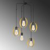 Elegant Gold & Black Chandelier, 70 cm Diameter, Adjustable Height, Metal Body, 5 x E27 Max 40W | Glamorous Lighting for Modern Spaces, IP20 Rated