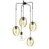 Elegant Gold & Black Chandelier, 70 cm Diameter, Adjustable Height, Metal Body, 5 x E27 Max 40W | Glamorous Lighting for Modern Spaces, IP20 Rated