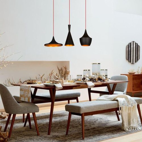 Elegant Modern Chandelier, Black & Gold, 80 cm Diameter, Adjustable Height, 3 x E27 Max 40W, Perfect for Glam & Scandinavian Decor | Includes Setup Instructions