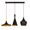 Elegant Modern Chandelier, Black & Gold, 80 cm Diameter, Adjustable Height, 3 x E27 Max 40W, Perfect for Glam & Scandinavian Decor | Includes Setup Instructions