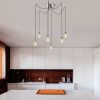 Nostalgic Chrome Chandelier, 126 cm Diameter, 102 cm Height | Adjustable Height, 6 x E27 Max 40W | Elegant Metal Design for Modern Spaces