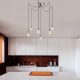 Nostalgic Chrome Chandelier, 126 cm Diameter, 102 cm Height | Adjustable Height, 6 x E27 Max 40W | Elegant Metal Design for Modern Spaces
