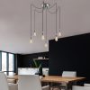 Nostalgic Chrome Chandelier, 126 cm Diameter, 102 cm Height | Adjustable Height, 6 x E27 Max 40W | Elegant Metal Design for Modern Spaces