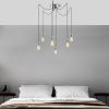 Nostalgic Chrome Chandelier, 126 cm Diameter, 102 cm Height | Adjustable Height, 6 x E27 Max 40W | Elegant Metal Design for Modern Spaces