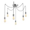 Nostalgic Chrome Chandelier, 126 cm Diameter, 102 cm Height | Adjustable Height, 6 x E27 Max 40W | Elegant Metal Design for Modern Spaces