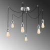 Nostalgic Chrome Chandelier, 126 cm Diameter, 102 cm Height | Adjustable Height, 6 x E27 Max 40W | Elegant Metal Design for Modern Spaces