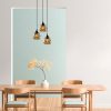 Elegant Gold & Black Chandelier, Metal Body, 39 x 39 cm, Height 110 cm, Adjustable, 3 x E27 Max 40W | Nostalgic Glam Scandinavian Design, IP20
