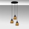 Elegant Gold & Black Chandelier, Metal Body, 39 x 39 cm, Height 110 cm, Adjustable, 3 x E27 Max 40W | Nostalgic Glam Scandinavian Design, IP20