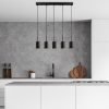Modern Industrial Chandelier, Black Metal, 79 x 9 cm | Adjustable Height, 5 x E27 Sockets, IP20 | Perfect for Scandinavian & Novelty Decor