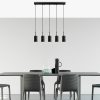 Modern Industrial Chandelier, Black Metal, 79 x 9 cm | Adjustable Height, 5 x E27 Sockets, IP20 | Perfect for Scandinavian & Novelty Decor