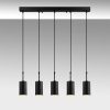 Modern Industrial Chandelier, Black Metal, 79 x 9 cm | Adjustable Height, 5 x E27 Sockets, IP20 | Perfect for Scandinavian & Novelty Decor