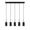 Modern Industrial Chandelier, Black Metal, 79 x 9 cm | Adjustable Height, 5 x E27 Sockets, IP20 | Perfect for Scandinavian & Novelty Decor