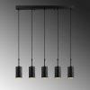 Modern Industrial Chandelier, Black Metal, 79 x 9 cm | Adjustable Height, 5 x E27 Sockets, IP20 | Perfect for Scandinavian & Novelty Decor