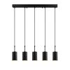 Modern Industrial Chandelier, Black Metal, 79 x 9 cm | Adjustable Height, 5 x E27 Sockets, IP20 | Perfect for Scandinavian & Novelty Decor