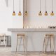Elegant Gold & Black Chandelier, Metal Body, Adjustable Height 111 cm, 65 x 17 cm | 3 x E27 Max 40W | Nostalgic Glam Scandinavian Design, IP20