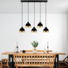 Elegant Black Chandelier, Adjustable Height 90 x 17 x 111 cm, Metal Body, 5 x E27 Sockets, Modern Design for Home & Office, IP20 Rated