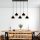Opviq, 892OPV2137, Elegant Black Chandelier, Adjustable Height 90 x 17 x 111 cm, Metal Body, 5 x E27 Sockets, Modern Design for Home & Office, IP20 Rated