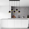 Elegant Black Chandelier, Adjustable Height 90 x 17 x 111 cm, Metal Body, 5 x E27 Sockets, Modern Design for Home & Office, IP20 Rated