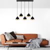 Elegant Black Chandelier, Adjustable Height 90 x 17 x 111 cm, Metal Body, 5 x E27 Sockets, Modern Design for Home & Office, IP20 Rated