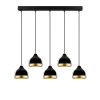 Elegant Black Chandelier, Adjustable Height 90 x 17 x 111 cm, Metal Body, 5 x E27 Sockets, Modern Design for Home & Office, IP20 Rated