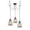 Industrial Black Chandelier, 97 cm Diameter, Adjustable Height, Metal Body, 3 x E27 Sockets | Nostalgic Cabin/Lodge Design, Perfect for Modern Spaces