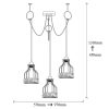 Industrial Black Chandelier, 97 cm Diameter, Adjustable Height, Metal Body, 3 x E27 Sockets | Nostalgic Cabin/Lodge Design, Perfect for Modern Spaces