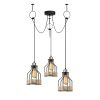 Industrial Black Chandelier, 97 cm Diameter, Adjustable Height, Metal Body, 3 x E27 Sockets | Nostalgic Cabin/Lodge Design, Perfect for Modern Spaces