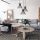 Modern Industrial Chandelier, Black Metal Body, 63 x 63 cm, Height 128 cm, Adjustable, 3 x E27 Max 40W, Elegant Solid Color Design for Home & Office