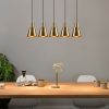 Elegant Modern Chandelier, Antique Finish, 84 x 14 cm | Adjustable Height 117 cm, 5 x E27 Max 40W | Perfect for Glam & Scandinavian Decor