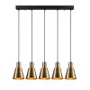 Elegant Modern Chandelier, Antique Finish, 84 x 14 cm | Adjustable Height 117 cm, 5 x E27 Max 40W | Perfect for Glam & Scandinavian Decor