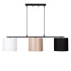 Scandinavian Chandelier, Adjustable Height 120 cm, Iron Body, Black & Cream, 110 x 20 cm | 3 x E27 Max 40W | Elegant Lighting for Modern Spaces