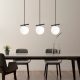 Modern Industrial Chandelier, Metal Body, Adjustable Height 127 cm, Black & White Design, 3 x E27 Socket, 81 x 15 cm | Perfect for Scandinavian Home Decor