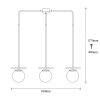 Modern Industrial Chandelier, Metal Body, Adjustable Height 127 cm, Black & White Design, 3 x E27 Socket, 81 x 15 cm | Perfect for Scandinavian Home Decor