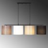 Scandinavian Chandelier, Metal Body, Adjustable Height 120 cm, 110 x 25 cm, 4 x E27 Max 40W, Black, White, Cream & Brown | Elegant Lighting for Modern Spaces