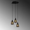Scandinavian Nostalgia Chandelier, Fume Color, 40 x 40 cm, Height 114 cm | Metal Body, Glass Cap, Adjustable Height, 3 x E27 Max 40W | Elegant Lighting