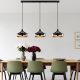 Elegant Black Chandelier, Adjustable Height 42-122 cm, Metal Body, Ø36 cm Cap, 3 x E27 Max 40W, Perfect for Modern Living Spaces, IP20 Rated