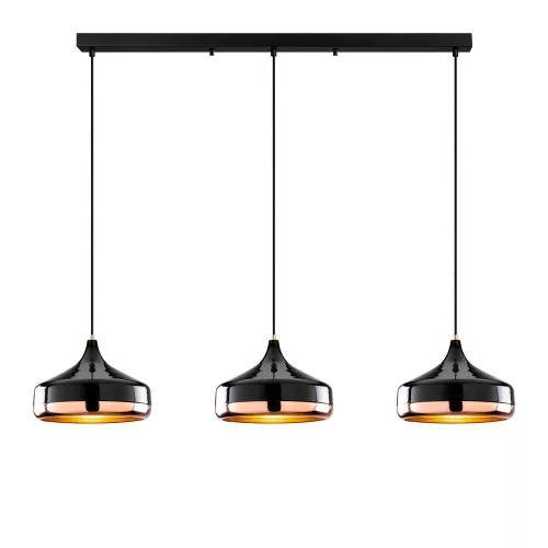 Opviq, 892OPV2128, Elegant black chandelier, adjustable height 42-122 cm, metal body, Ø36 cm cap, 3 x E27 Max 40 W, perfect for modern living spaces, IP20 classification
