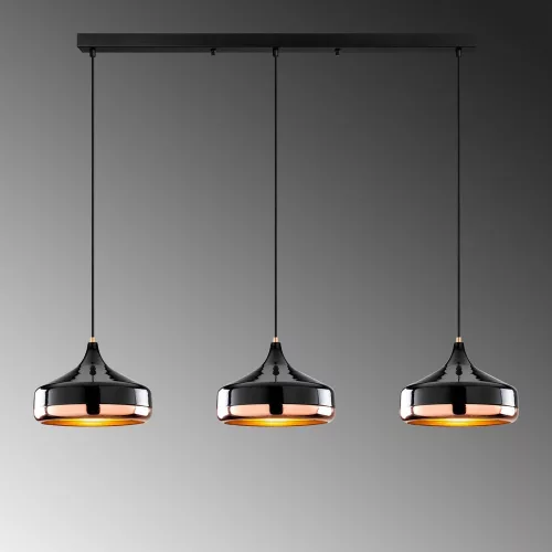 Opviq, 892OPV2128, Elegant black chandelier, adjustable height 42-122 cm, metal body, Ø36 cm cap, 3 x E27 Max 40 W, perfect for modern living spaces, IP20 classification