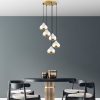 Elegant White Chandelier, Metal Body, Adjustable Height 25-111 cm, Ø43 x 111 cm | 5 x E27 Max 40W, Stylish Lighting for Modern Spaces